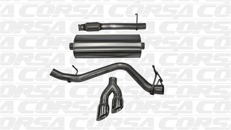 Chevrolet Silverado 1500 Performance Exhaust - Single Side - CORSA Performance - Cat-Back, Reflective Sound Cancellation - Polished - `14-`19